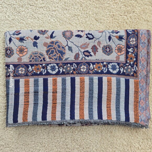 NWOT Cashmere Jacquard Jamawar Scarf Shawl - Picture 15 of 15